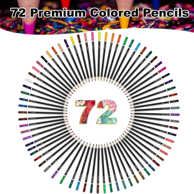 Colored Pencils for Adult Coloring Books, 72 Colored Professional