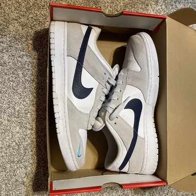 Size 12 - Nike Dunk Low Mini Swoosh - Football Grey Midnight Navy