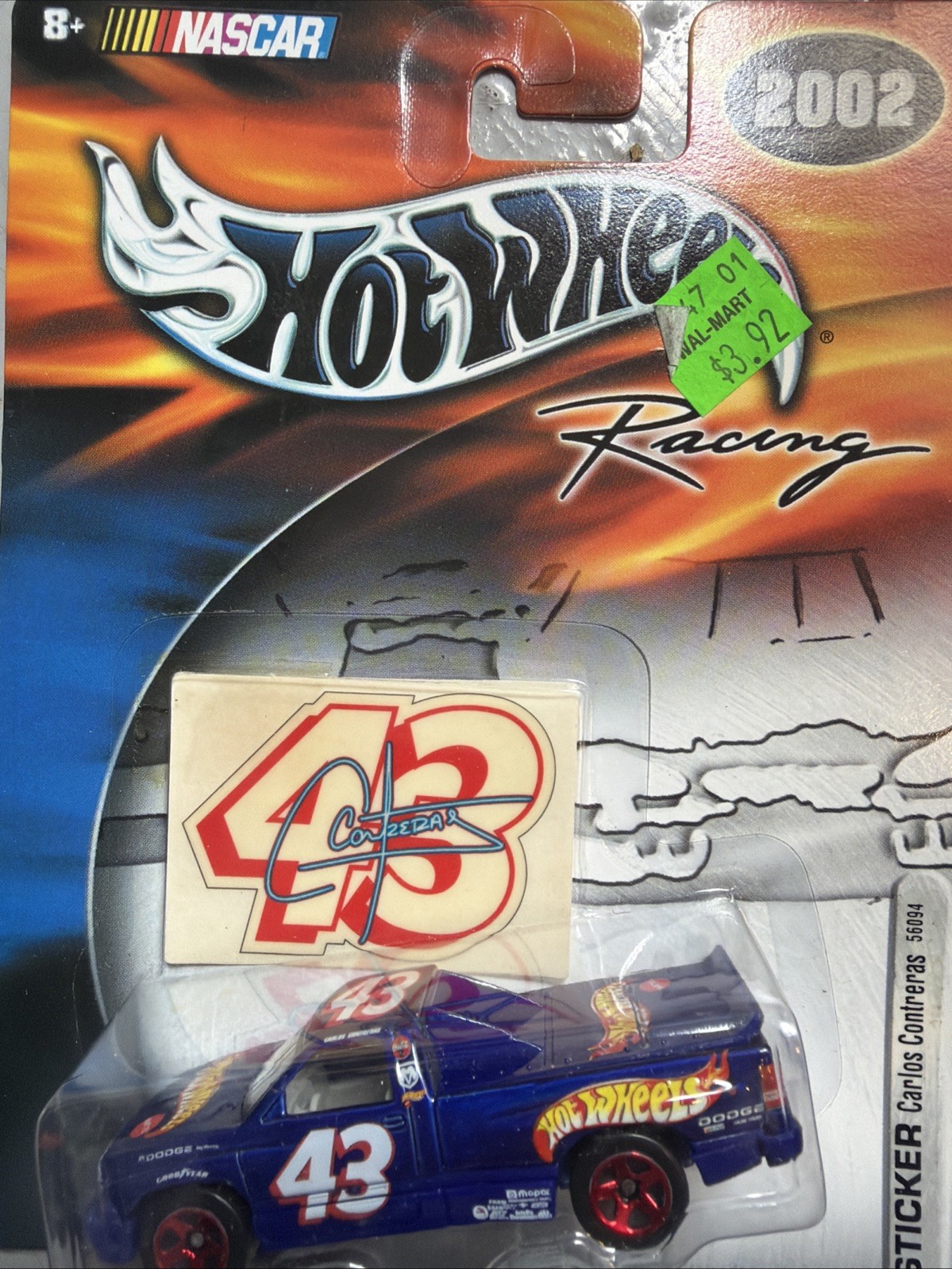 Hot Wheels 2002 Racing NASCAR Sticker Series #43 Carlos Contreras Dodge RAM 1500