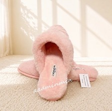 NWT Coach Sherpa Flat Mule In Signature Suede Size 7 CCX65 Candy Pink