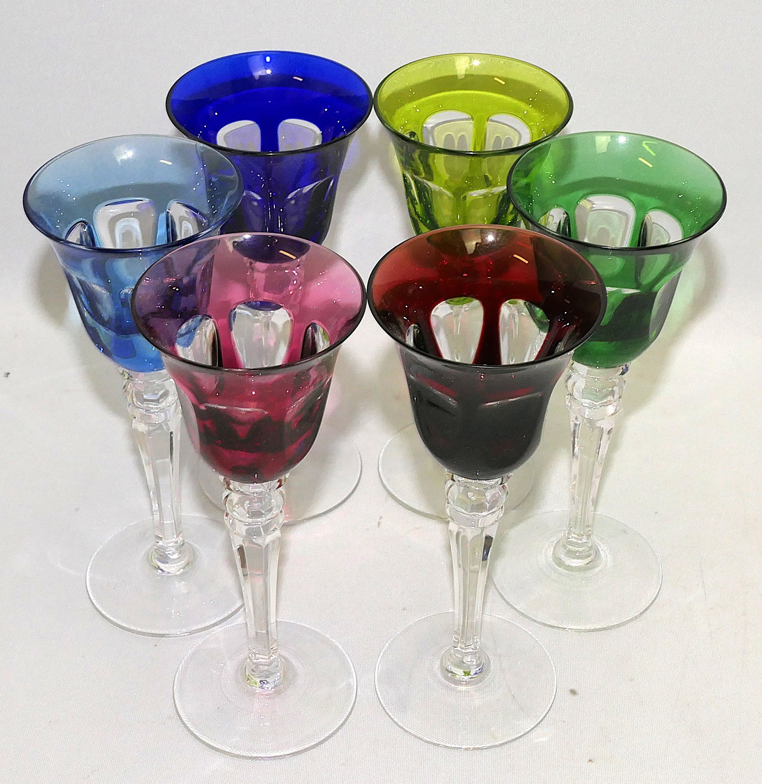 6 x Nachtmann Likörglas Modell Tosca Kristall Überfang Schälschliff H. 14,5 cm