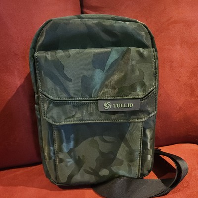 Tullio Green Canvas Padded Camera Bag Commuter Travel Shoulder Crossbody Sling
