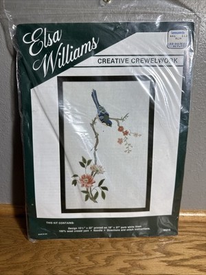 ELSA WILLIAMS Crewel Embroidery Kit SPRING Flowers Hummingbird JCA 19 x27 