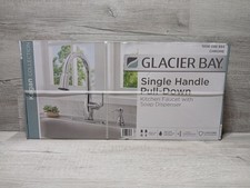 NEW Glacier Bay Kagan 1 Handle Pull Down Kitchen Faucet W Soap Dispenser Chrome