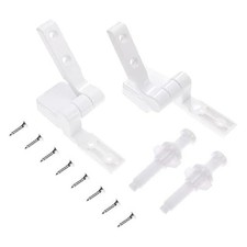 1 Pair White Plastic Toilet For Seat Lid Hinge Replacement With Bolts Screw Nuts