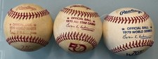 Lot of 3 Vintage 1978 1979 World Series & 1979 All Star Game Baseballs