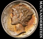 1944-S Silver Mercury Dime - Choice Gem Brilliant Uncirculated+++  Color  #J7948