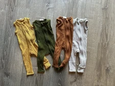 SpearmintLOVE Baby Boy Sleeveless Rompers 3-6 Month | Bundle Of 4