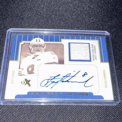 #ad 2004 Fleer E X Signings Troy Aikman Cowboys Auto Game Worn Jersey 25 $150.00