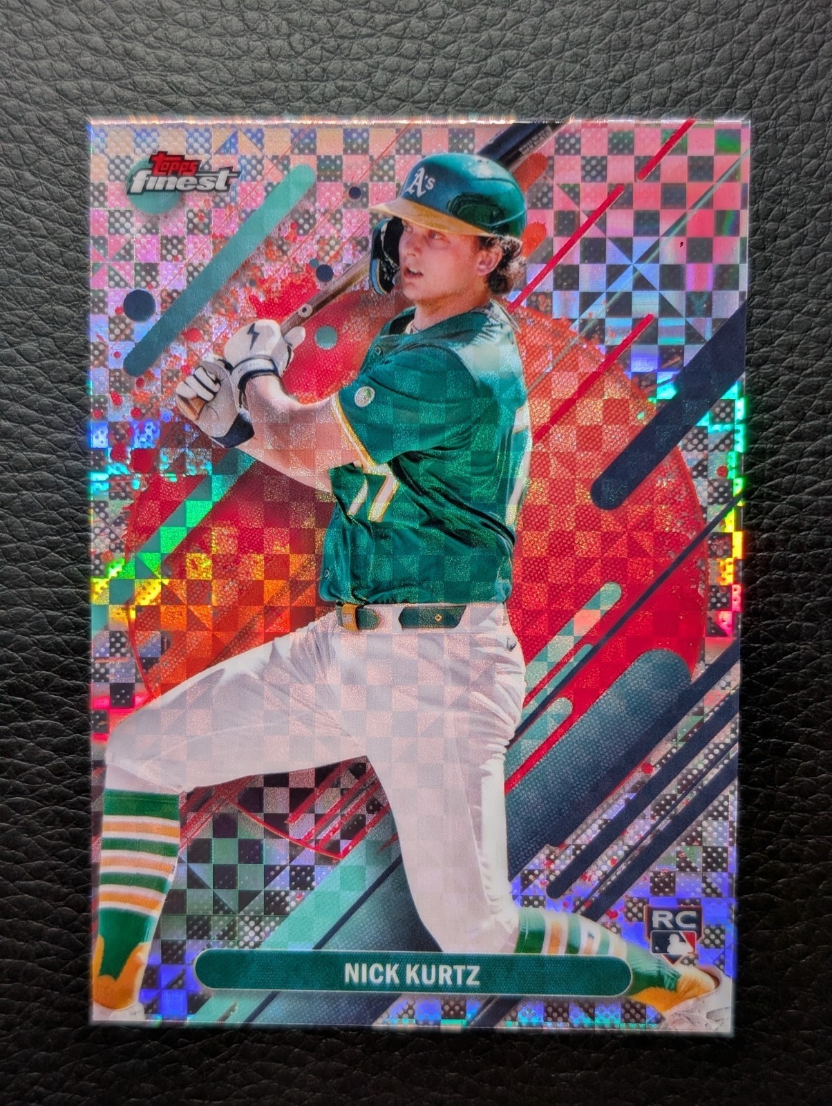 2025 Topps Finest Baseball-Checkerboard Refractor-Nick Kurtz RC #252-Rare A's