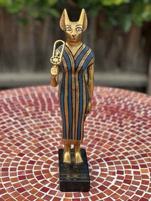 AGI Egyptian Bastet Figure Golden Egyptian Goddess /10.5 