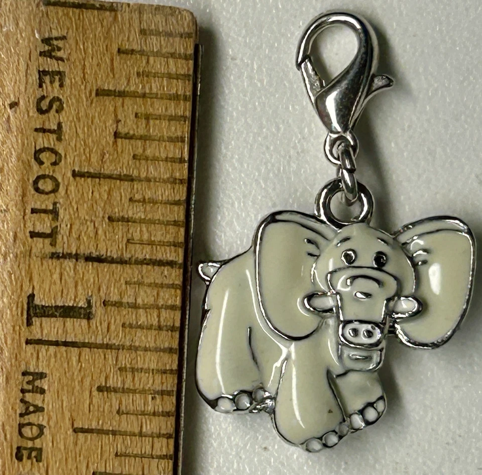 RARE Webkinz GANZ Charm light grey enamel  ELEPHANT   no code - Image 3 of 3