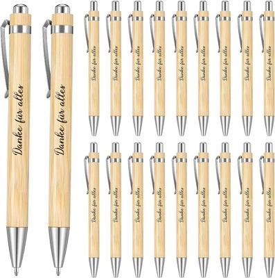 Tenare 20 Stück Dankeschön Kugelschreiber Holz Spruch Danke Kollegen Abschied