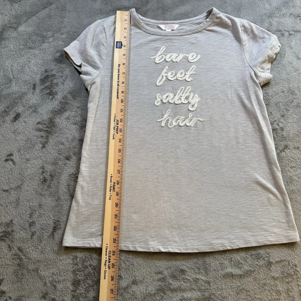 LC Lauren Conrad женщин вышитый "голые ноги соленые волосы футболка Топ маленький - Изображение 3 из 4