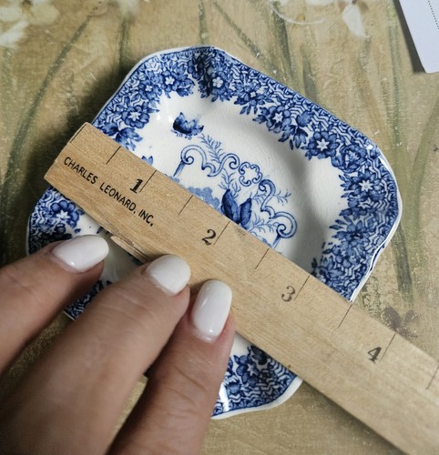 Mason's Ascot VINTAGE Porcelain Ashtray Match Holder Transferware Blue White UK - Picture 12 of 14