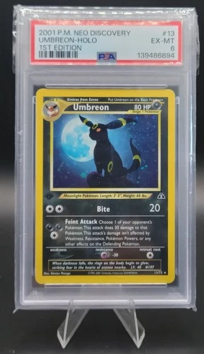 2001 Pokemon Neo Discovery Umbreon 13/75 Holo 1st Edition PSA 6 EX-MT