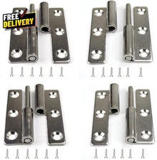 4Pcs 3 Lift off Hinges Detachable Door Hinges Small Slip Joint Stainless Flag