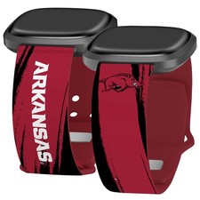 Banda a rayas de pintura HD Arkansas Razorbacks para FitBit Versa 3 y Sense