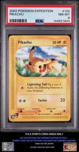 2002 POKEMON EXPEDITION #124 PIKACHU PSA 8