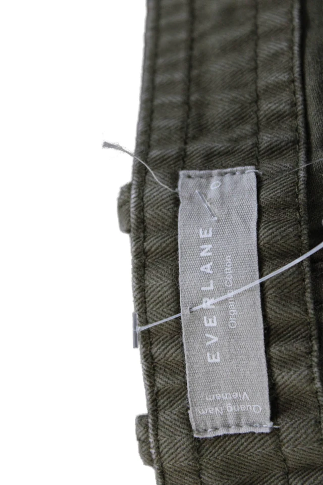 Everlane Women's Button Closure Pocket Straight Leg Casual Pants Green Size 0 - Image 4 of 4