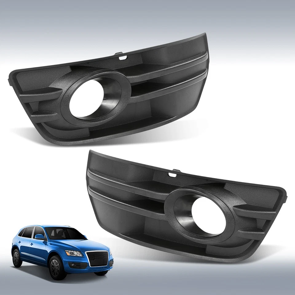 Pair Of Front Bumper Fog Light Covers Grille Bezel Fit For Audi Q5 2009-2012 New Foto 2 de 4
