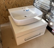 Roca / Laufen Adena 600mm Single Drawer Wall Unit Washtop Basin Matt White