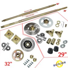 32" 29.13" Go Kart Rear Live Axle Kit, Sprocket Hub, Brake Assembly