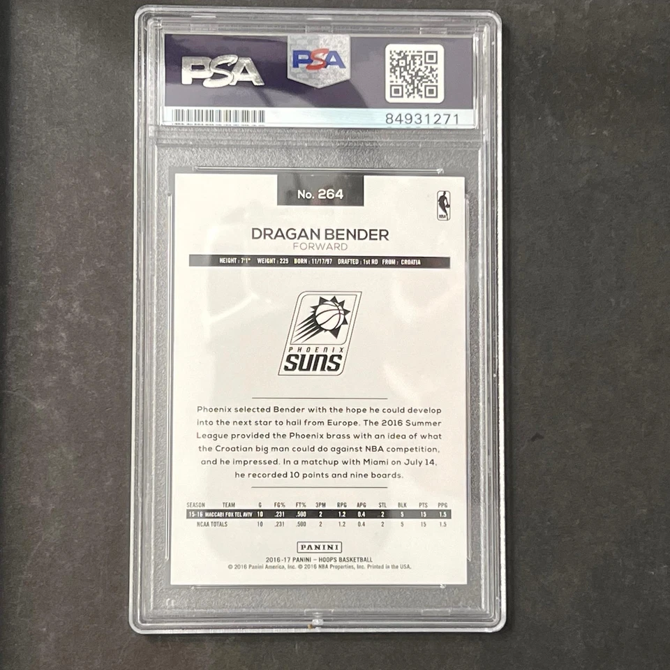 2016-17 NBA Hoops #264 Dragan Bender Signed Card AUTO PSA Slabbed RC Suns - Image 2 of 2