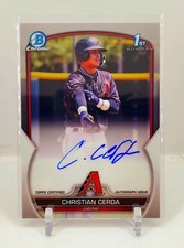 2023 Bowman Chrome 1st Christian Cerda Base Auto DBacks ROOKIE RC Autograph C1