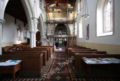 Foto 6x4 St Mary, Fowlmere - East End Restaurierungsarbeiten in Arbeit c2011
