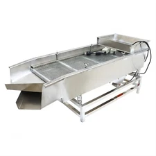 Electric Stainless Steel Linear Vibrating Screen Two Layer w/6mm&2mm Screen 110V