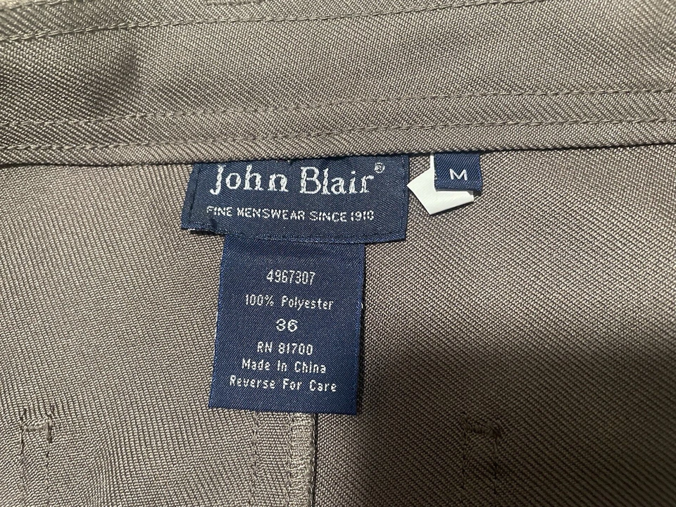 VTG JOHN BLAIR flat front straight leg Mens Sz 36 polyester western dress pants - Image 3 of 4