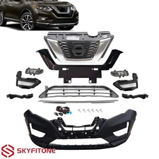 Bumper Cover/Front Grille /Trim/Foglights Fits Nissan Rogue 2017-2020 11PCS