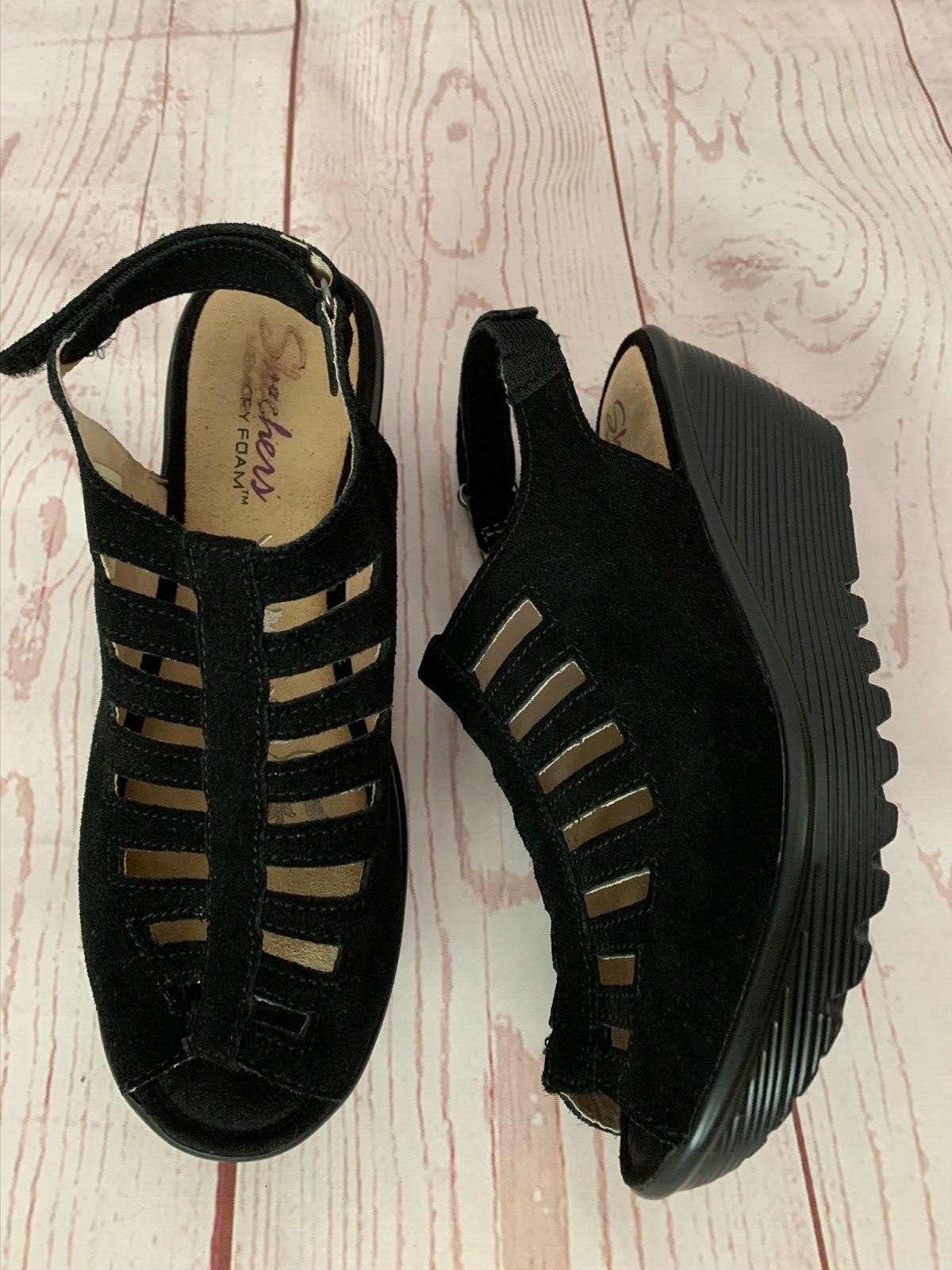 skechers trapezoid wedge sandal