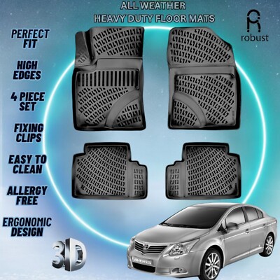 Custom Car Floor Mats Fits Toyota Avensis 2009-2012 Rubber All Weather 3d Liners