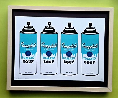 #ad DEATH NYC Hand Signed LARGE Print Framed 16x20in COA CAMPBELL#x27;S SPRAY PAINT amp; $295.00