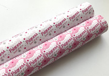 PACK OF 2 "PRINCESS IN ALL OF US" CANVAS PRINTED FABRIC SHEETS TO MAKE HAIR BOWS