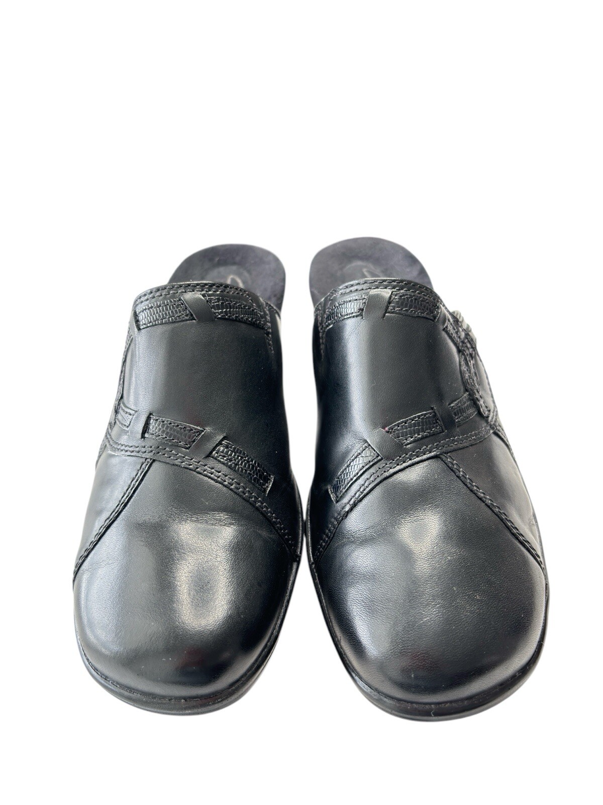 Escarpins Clarks Bendables – Taille 7.5, Cuir Noir, Talons Blocks Confortables