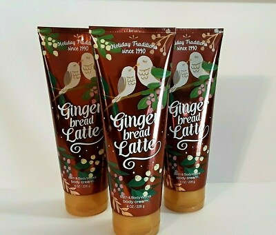 Bath & Body Works Gingerbread Ginger Bread Latte Ultra Shea Cream 8oz New 3 Pack
