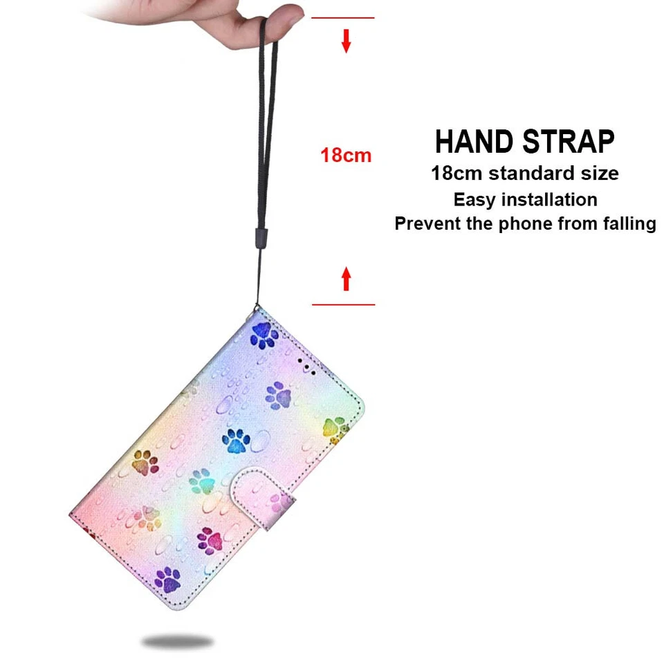 Hot Magnetic Flip Wallet Card Bag Stand Holder Case Cover Back For Various Phone - Image 4 of 4