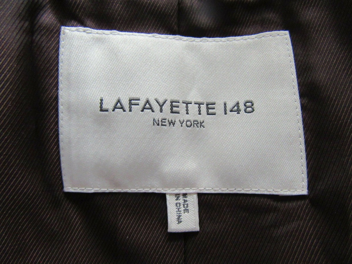 Veste Moto Lafayette 148 En Cuir Peau D'agneau - Taille 8, Couleur Huître, Neuve étiquetée