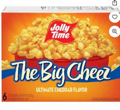 Jolly Time The Big Cheez Ultimate Cheddar Microwave Popcorn, 3 oz, 6 Ct.