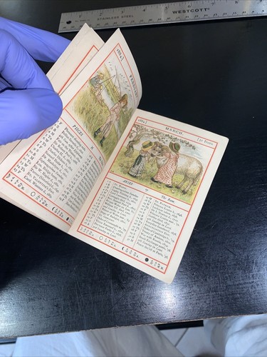 Kate Greenaway’s Almanack For 1884 Antique Miniature Book RARE - Picture 7 of 9