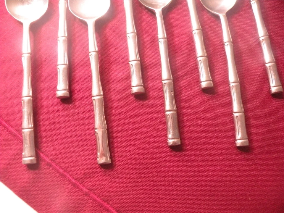 Juego de 8 cucharaditas cubiertos de por vida IC LCU13 bambú acero inoxidable Japón 6 1/4" Foto 4 de 4