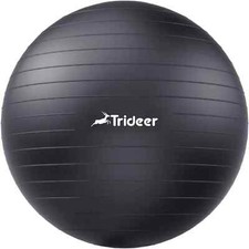 Trideer Yoga Ball Exercise for Working Out, L 23-26ines/58-65cm , Black