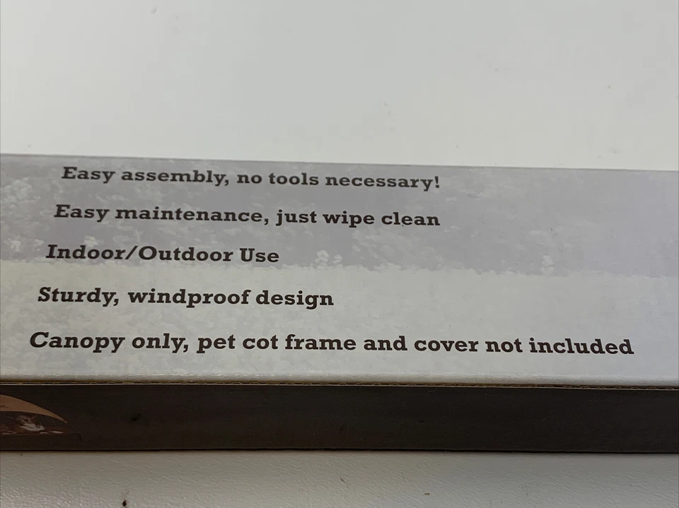 K & H Pet Cot Canopy Fits K&H Cot Sizes 30 x 42 x 7” Tan Large Dog Cat NO BED - Image 4 of 4