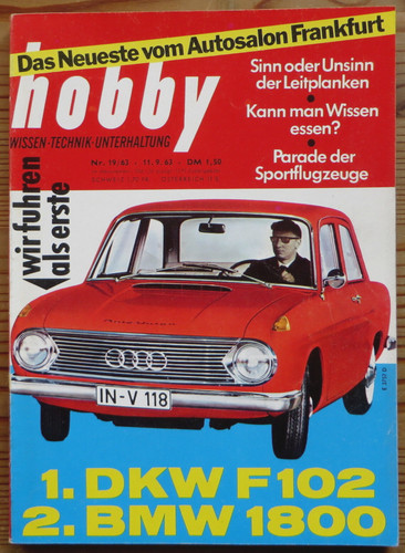Hobby 19/63 1. Fahrt DKW F 102,Aston Martin DB 4,BMW 1800 m. Anbau-PS,Motorboote