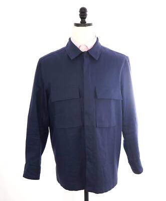 $1,690 ZEGNA (ERMENEGILDO) - OASI Linen BLUE NAVY Over Shirt Chore