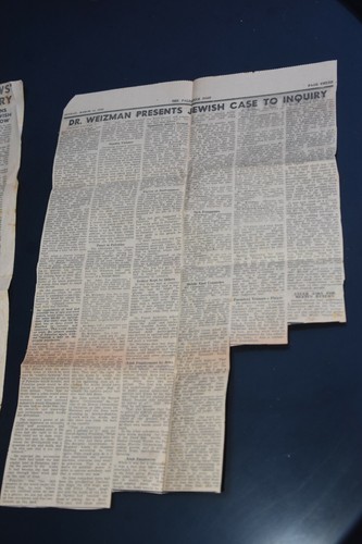 ZIONISM, WIEIZMAN ARTICLE, JERUSALEM POST, 10/3/1946, Anglo-AmeriCAN INQUIRY - Picture 3 of 12