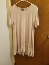 Agnes  Dora Ruffle Womens Large L Tunic NWT Heather Coloring New Nwt